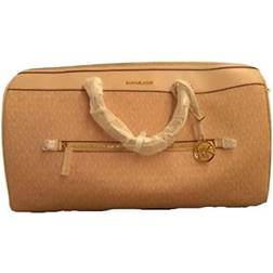 Michael Kors Travel Large Duffle Bag in PVC Signature (Dark Powder Blush)