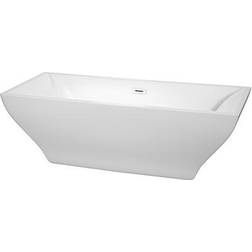 Maryam Collection WCBTK151871SWTRIM 71" Bathtub Shiny White Drain