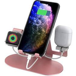 Aduro Trio Charge 3 in 1 Aluminum Charging Stand Rose Gold