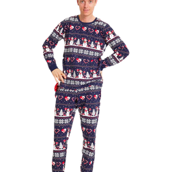 Jule Sweaters Christmas Heart Pajamas Unisex - Navy