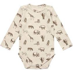 Petit by Sofie Schnoor Body LS - Sand w. Savannah Animals (P223507)