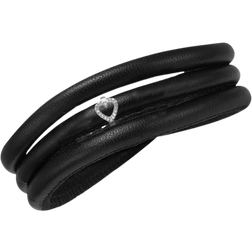 Christina Jewelry Leather Bracelet - Black/Transparent