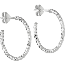ENAMEL Copenhagen Diamond Cut Small Hoops - Silver