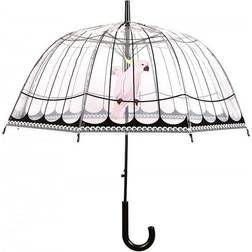 vidaXL Esschert Design, Regenschirm, Schirm Vogelkäfig Rosa/Schwarz/Transparent, Rosa, Transparent, Schwarz