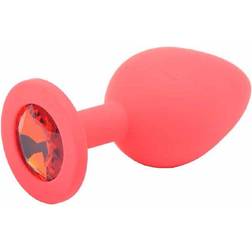 Medium Red Jewelled Silicone Butt Plug