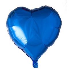 Globos Hjerteformet Folieballon, Blå