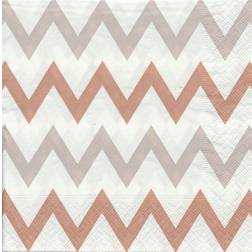 Serviet 33 x 33 store zig zag Brun 20 stk