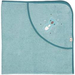 Sterntaler Hooded bath towel with motif 100x100 Kalla uni blue melange