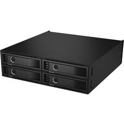 RaidSonic HD enclosure backplane 2,5 x4 ICY BOX SATA/SAS HDD/SSD up to 15mm, metal, aluminum, black