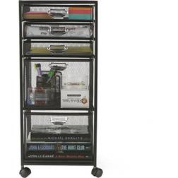 Mind Reader 5-Tiered Cabinet Rolling Mesh Office Cart