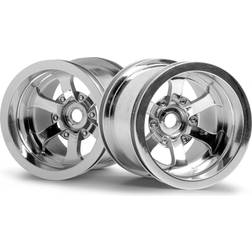 HPI Racing Scorch 6-Spoke Wheel Shiny Chrome (55X50mm/2Pcs)