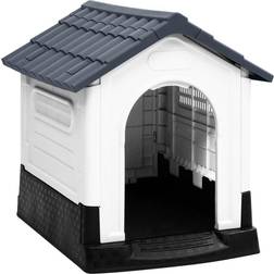 vidaXL Dog House Grey 57x68x66 Polypropylene - Grey