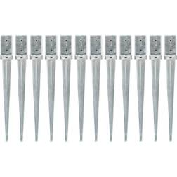 vidaXL 12x Ground Spikes Silver Galvanised Garden