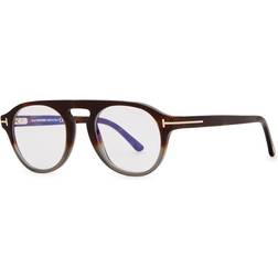 Tom Ford Brown DÃ©gradÃ© Oval-frame Havana HAVANA