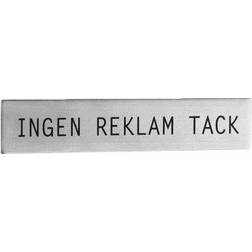 Beslagsboden Skylt \"Ingen reklam, tack\" självhäftande