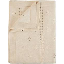 Bibs Knitted Blanket Pointelle Ivory