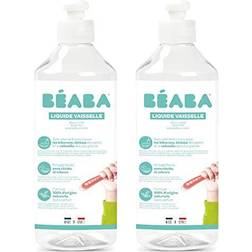 Beaba Béaba-uppsättning av 2 diskmedel, doftfritt, naturligt ursprung och biologiskt nedbrytbart, tillverkat i Frankrike, 500 ml