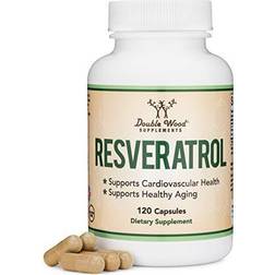 Double Wood Supplements Resveratrol 500mg Per Serving, 120 Extract Providing