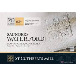 St Cuthberts Mill Saunders Waterford Akvarelblok 300 g x 18 cm White Rough