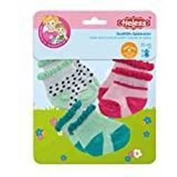 Heless Doll Socks Dotty Polyester Green/Pink 3 Pairs 35-45 Cm