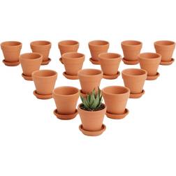Juvale 16 Pack Terracotta Pot Planters Saucer Succulent Mini Flower Terra