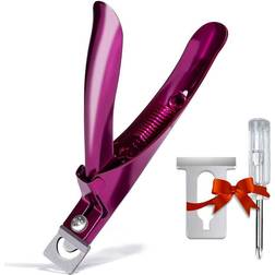 Elegant Violet Red Premium Adjustable Steel Artificial Acrylic Fake False Nail Tip Clipper Cutter Manicure Pedicure Sharp Blade Clip