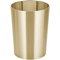 mDesign Stainless Steel Round Metal Trash Can, Small 2.8 Gallon Wastebasket, Garbage Basket Bin