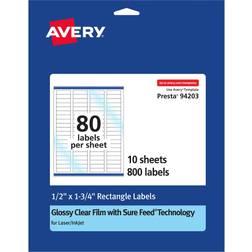 Avery Glossy Clear Rectangle Labels with Sure