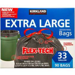 Kirkland Signature Flex-Tech 33-Gallon Trash Bag, 90-count