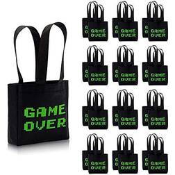 Video Game Birthday Party Favor Bags, Small Black Totes (24 Pack)