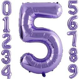 PartyMart Purple Foil Balloons Number 5, 40 inch