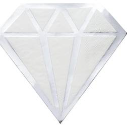 Silver Foil Diamond Die Cut Paper Party Napkins (6.2 x 6.2 Inches, 50 Pack)