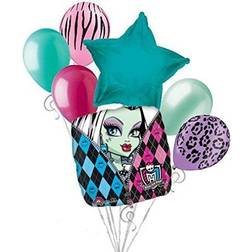 7 pc Monster High Balloon Bouquet Party Decoration Happy Birthday Frankie Stein