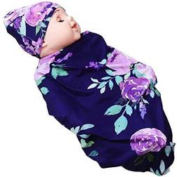 Newborn Swaddle Sack Baby Swaddle Sleeping Sack for Infant Toddler Newborn Photography Prop (Violet Flower)