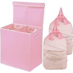 Simple Houseware Simple Houseware Double Bin Laundry Basket with Lid