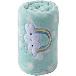 Crevent CREVENT Lätt luddig fluffig varm plysch babyfilt för spädbarn småbarn nyfödd unisex spjälsäng barnvagn (75 cm x 100 cm grön regnbåge unisex)