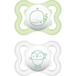 Mam Mini Air 0-6M 2-Pack Pacifiers In Green Green 2 Pack