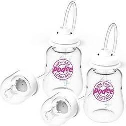 Podee Hands Free Baby Bottle Anti-Colic Feeding System 4 oz (2 Pack Pink)