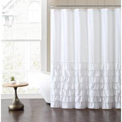 VCNY Home Duschdraperi I Tyg Med Volanger 183 cm