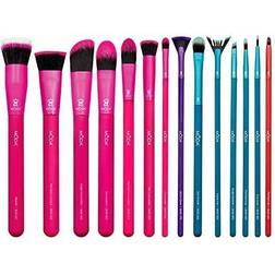 Moda 14 pc Ultimate Makeup Brush Set, Includes Stippler, Contour, Foundation, Concealer, Shader, Lash, Liner, & Lip Brushes