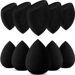 InnoGear InnoGear Makeup Sponge, 10 Pcs Makeup Sponges Blender Set Beauty Cosmetic Foundation Blending Applicator Puff, Flawless for Liquid Cream Powder (Basic Black)