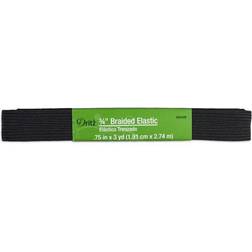 "Dritz 3/4" Black Braided Elastic 3 Yards"