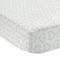 Lambs & Ivy Confetti White with Gold Hearts Baby Fitted Crib Sheet