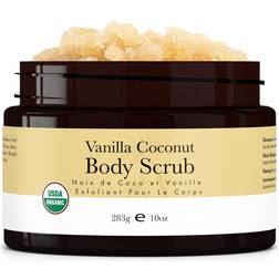 Organic Body Scrub - Vanilla Coconut Sugar Scrub for Body Polish, Exfoliating Body Scrub