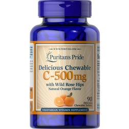 Puritan's Pride Chewable Vitamin C 500 mg with Rose Hips