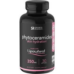 Sports Research Phytoceramides 350mg Made with Clinically Proven Lipowheat® Plant Derived with No Fillers