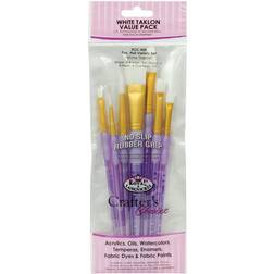 Royal & Langnickel and Crafter's Choice Flat Taklon Variety Brush Set White (Pack of 7)