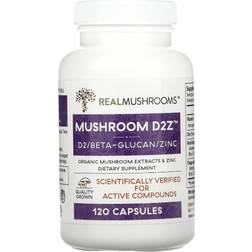 Mushrooms Zinc Supplements for 120ct Vitamin D2 Immune Support Chaga Reishi