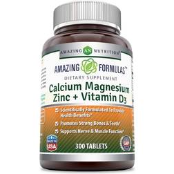 Amazing Nutrition, Calcium Magnesium Zinc + Vitamin D3, 300