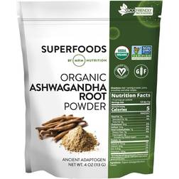 MRM Nutrition Organic Ashwagandha Root Powder Ancient adaptogen Stress Mood Support Gluten-Free
